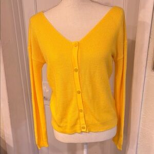 Absolutely Creative Worldwide Yellow Cropped Cardigan-women’s S​​